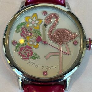 Betsy Johnson Pink Flamingo Watch With Pink Band